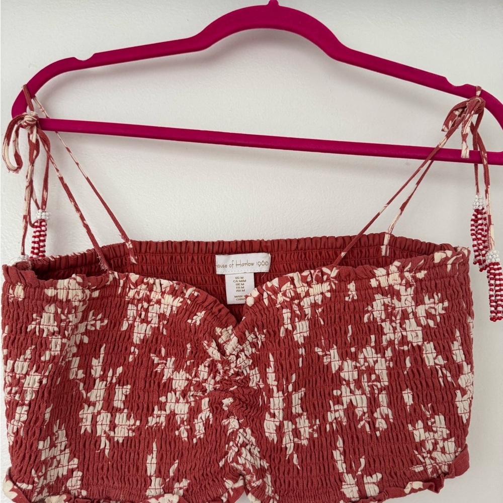 House of Harlow 1960 Floral Pink Two-Piece Skirt and Top - Picture 2 of 6